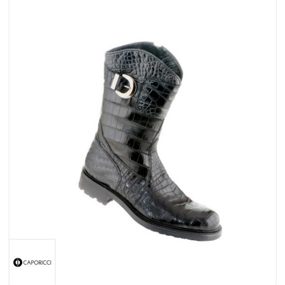 Caporicci 573 Black Genuine alligator boots - Picture 1 of 3
